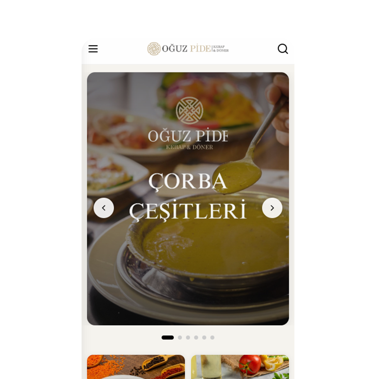 QR Menü Classic tema